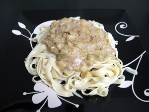 Tagliatelles aux poireaux