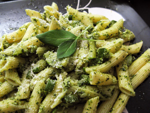 Penne courgettes pesto