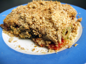 Crumble tomates courgettes olives