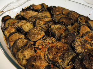 Gratin aubergines tomates tofu