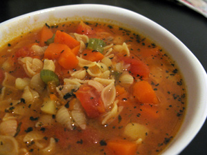 Soupe minestrone à la courge